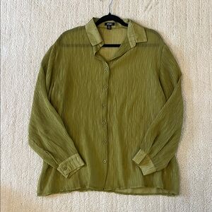 Sheer olive green blouse